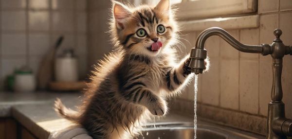Почему кошки любят пить воду из-под крана